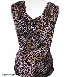 Kasper top Size M Leopard print